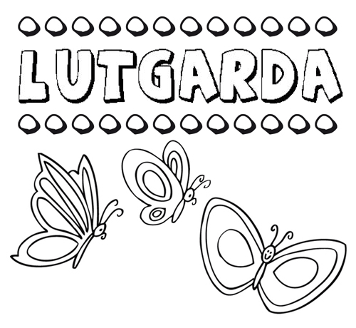 Lutgarda: dibujos de los nombres para colorear, pintar e imprimir