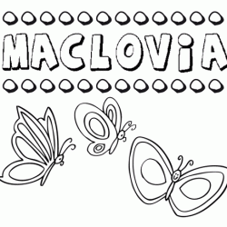 Maclovia: dibujos de los nombres para colorear, pintar e imprimir