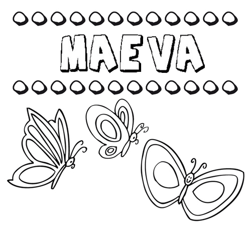 Maeva: dibujos de los nombres para colorear, pintar e imprimir