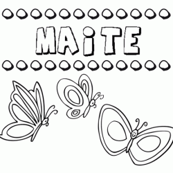 Maite: dibujos de los nombres para colorear, pintar e imprimir
