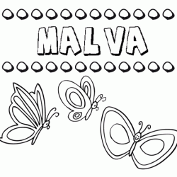 Malva: dibujos de los nombres para colorear, pintar e imprimir