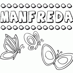 Manfreda: dibujos de los nombres para colorear, pintar e imprimir