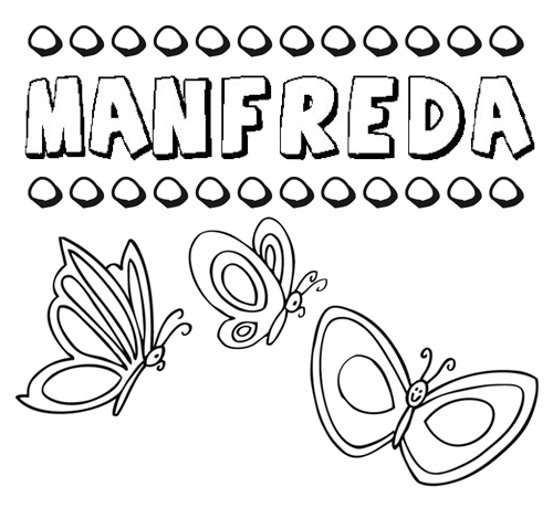 Manfreda: dibujos de los nombres para colorear, pintar e imprimir
