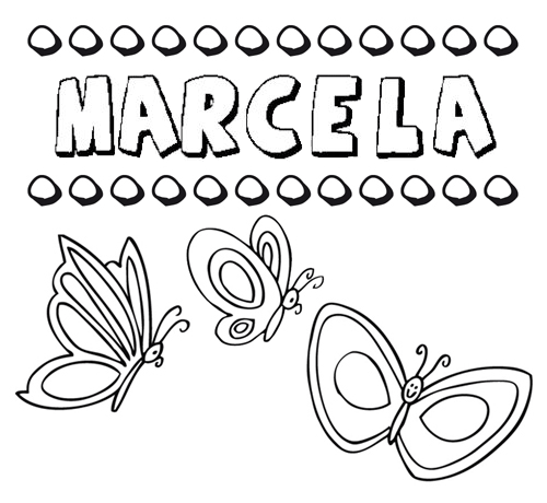 Marcela: dibujos de los nombres para colorear, pintar e imprimir