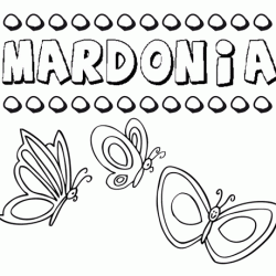 Mardonia: dibujos de los nombres para colorear, pintar e imprimir