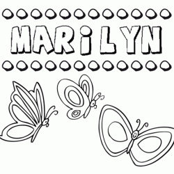 Marilyn: dibujos de los nombres para colorear, pintar e imprimir