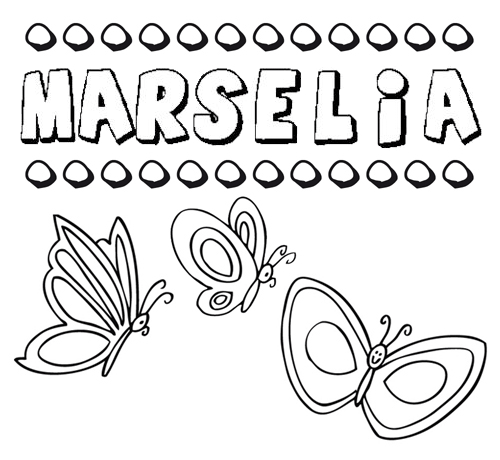 Marselia: dibujos de los nombres para colorear, pintar e imprimir