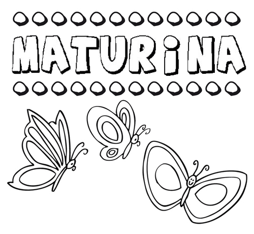 Maturina: dibujos de los nombres para colorear, pintar e imprimir
