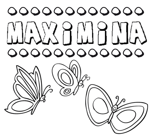 Maximina: dibujos de los nombres para colorear, pintar e imprimir