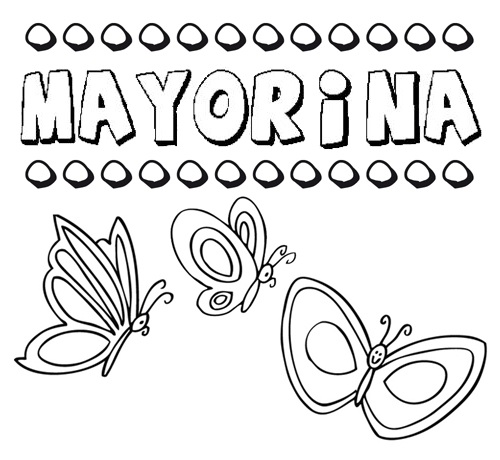 Mayorina: dibujos de los nombres para colorear, pintar e imprimir