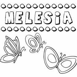 Melesia: dibujos de los nombres para colorear, pintar e imprimir