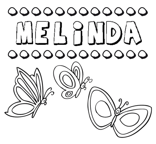 Melinda: dibujos de los nombres para colorear, pintar e imprimir