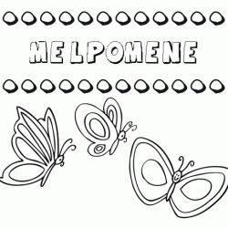 Melpómene: dibujos de los nombres para colorear, pintar e imprimir