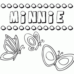 Minnie: dibujos de los nombres para colorear, pintar e imprimir