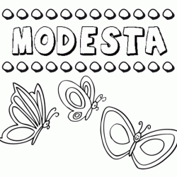 Modesta: dibujos de los nombres para colorear, pintar e imprimir