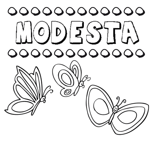 Modesta: dibujos de los nombres para colorear, pintar e imprimir