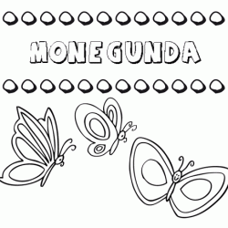 Monegunda: dibujos de los nombres para colorear, pintar e imprimir