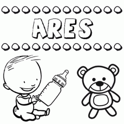 Dibujo del nombre Ares para colorear, pintar e imprimir
