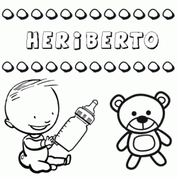 Dibujo del nombre Heriberto para colorear, pintar e imprimir