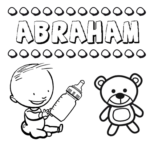 Dibujo del nombre Abraham para colorear, pintar e imprimir