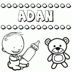 Dibujo del nombre Adán para colorear, pintar e imprimir