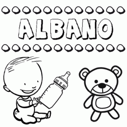 Dibujo del nombre Albano para colorear, pintar e imprimir