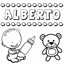 Dibujo del nombre Alberto para colorear, pintar e imprimir