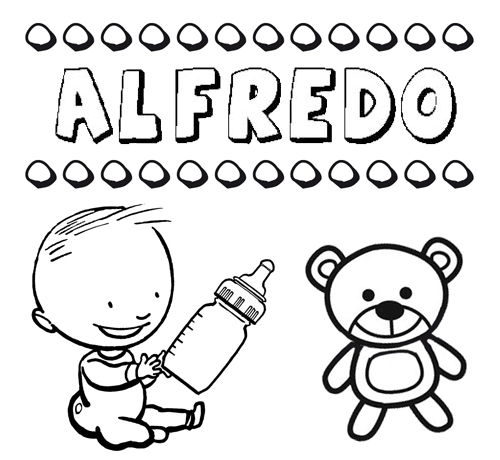 Dibujo del nombre Alfredo para colorear, pintar e imprimir