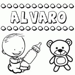 Dibujo del nombre Álvaro para colorear, pintar e imprimir