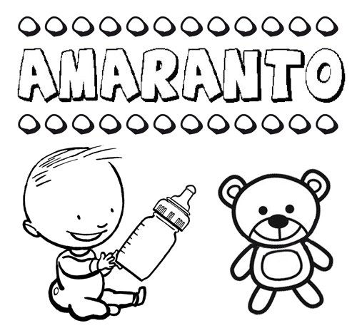 Dibujo del nombre Amaranto para colorear, pintar e imprimir