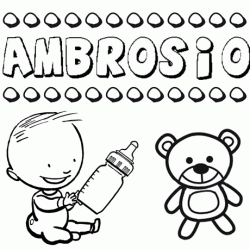 Dibujo del nombre Ambrosio para colorear, pintar e imprimir