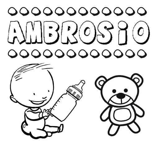 Dibujo del nombre Ambrosio para colorear, pintar e imprimir