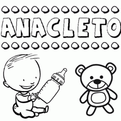 Dibujo del nombre Anacleto para colorear, pintar e imprimir
