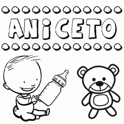 Dibujo del nombre Aniceto para colorear, pintar e imprimir