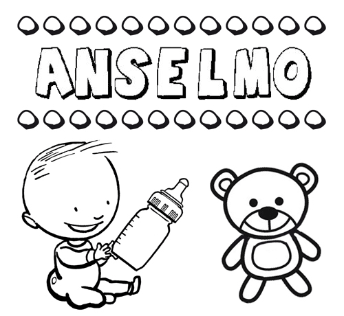 Dibujo del nombre Anselmo para colorear, pintar e imprimir