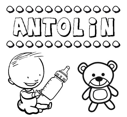 Dibujo del nombre Antolín para colorear, pintar e imprimir