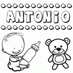 Dibujo del nombre Antonio para colorear, pintar e imprimir