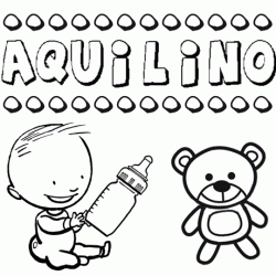 Dibujo del nombre Aquilino para colorear, pintar e imprimir