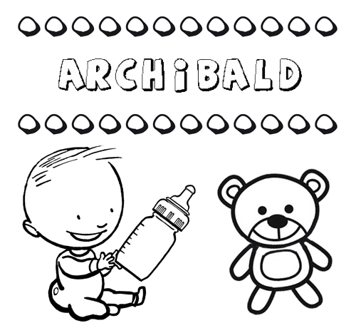 Dibujo del nombre Archibald para colorear, pintar e imprimir