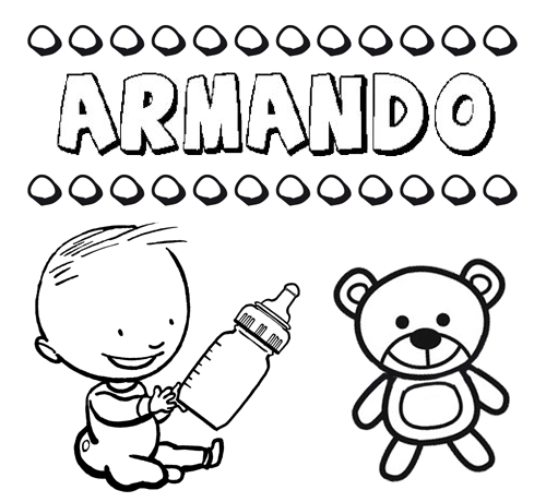Dibujo del nombre Armando para colorear, pintar e imprimir