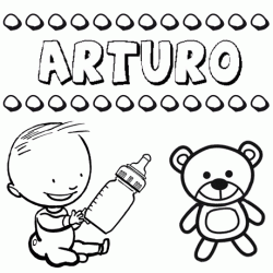 Dibujo del nombre Arturo para colorear, pintar e imprimir
