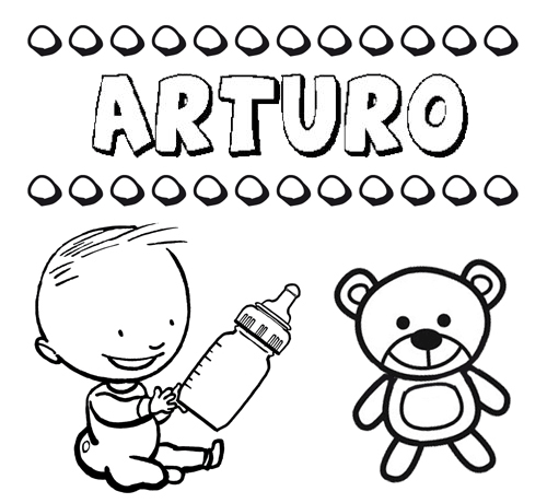 Dibujo del nombre Arturo para colorear, pintar e imprimir