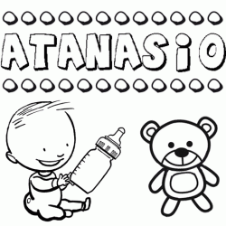 Dibujo del nombre Atanasio para colorear, pintar e imprimir
