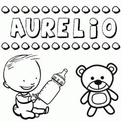 Dibujo del nombre Aurelio para colorear, pintar e imprimir