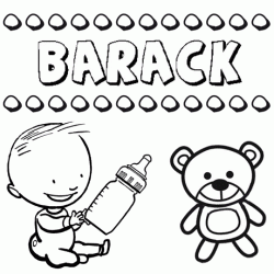 Dibujo del nombre Barack para colorear, pintar e imprimir