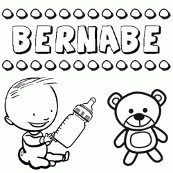 Dibujo del nombre Bernabé para colorear, pintar e imprimir