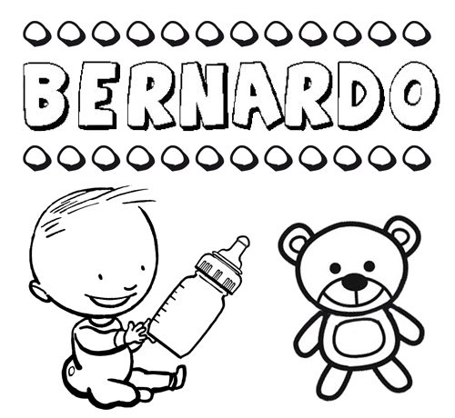 Dibujo del nombre Bernardo para colorear, pintar e imprimir