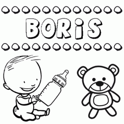 Dibujo del nombre Boris para colorear, pintar e imprimir