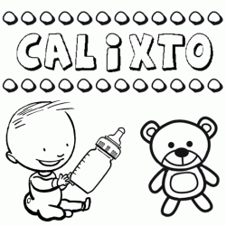 Dibujo del nombre Calixto para colorear, pintar e imprimir
