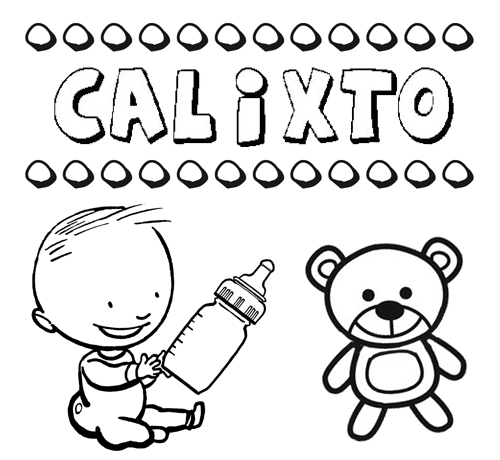 Dibujo del nombre Calixto para colorear, pintar e imprimir